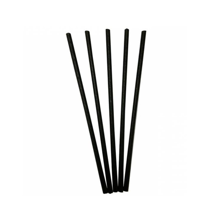Paper Straw Straight Black Ø0,6cm 20cm (3.000 Units) Paper Straw Straight Black Ø0,6cm 20cm (3.000 Units)