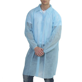 Disposable Lab Coat Visitor Guest TST PP Velcro Blue XL (10 Units) 