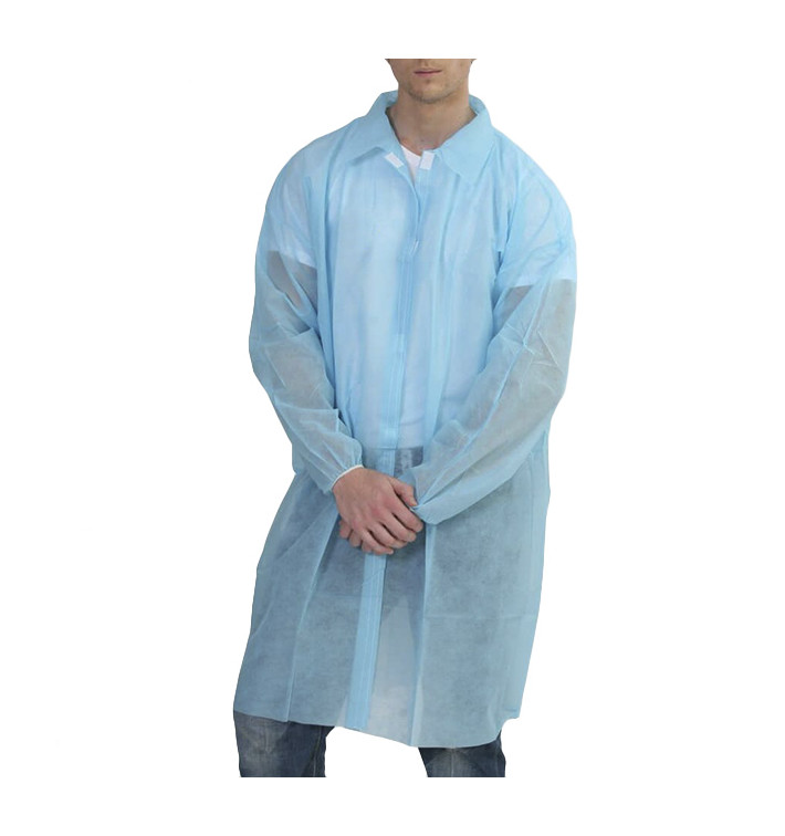 Disposable Lab Coat Visitor Guest TST PP Velcro Blue XL (200 Units) Disposable Lab Coat Visitor Guest TST PP Velcro Blue XL (200 Units)
