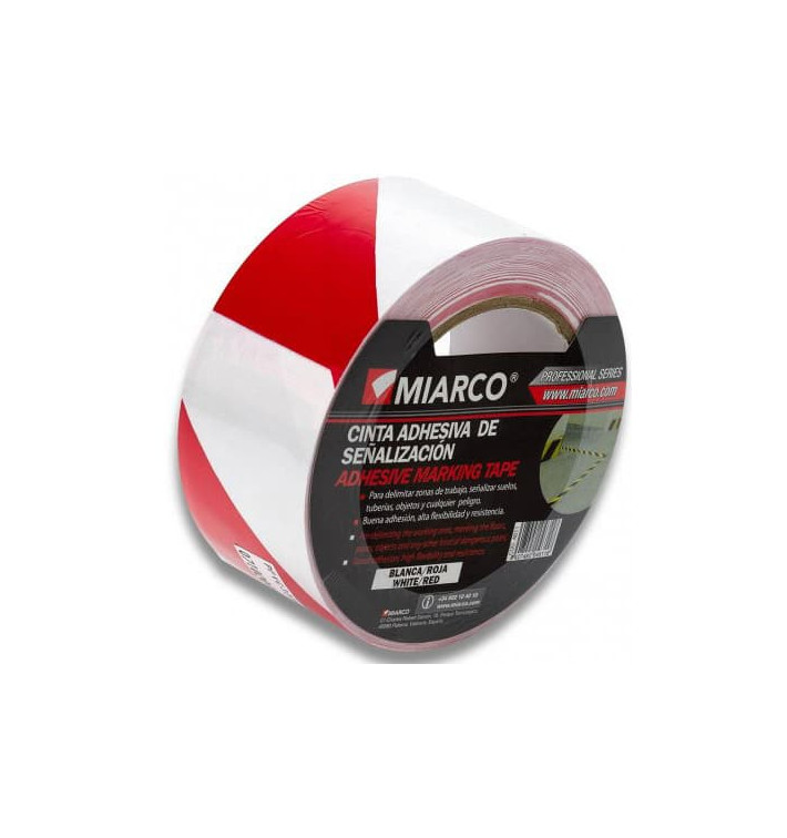 Adhesive Safety Tape Roll White/Red 5cmx33m (1 Unit) Adhesive Safety Tape Roll White/Red 5cmx33m (1 Unit)