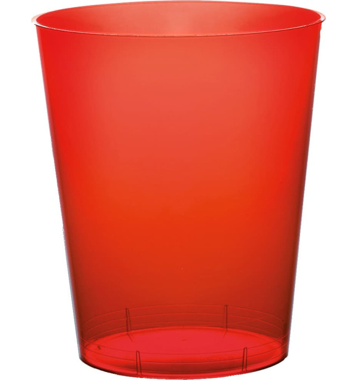 Plastic Cup PS "Moon" Red Clear 350ml (20 Units) Plastic Cup PS "Moon" Red Clear 350ml (20 Units)