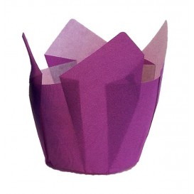 Cupcake Liner Tulip shape Violet Ø5x4,2/7,2cm (135 Units) 