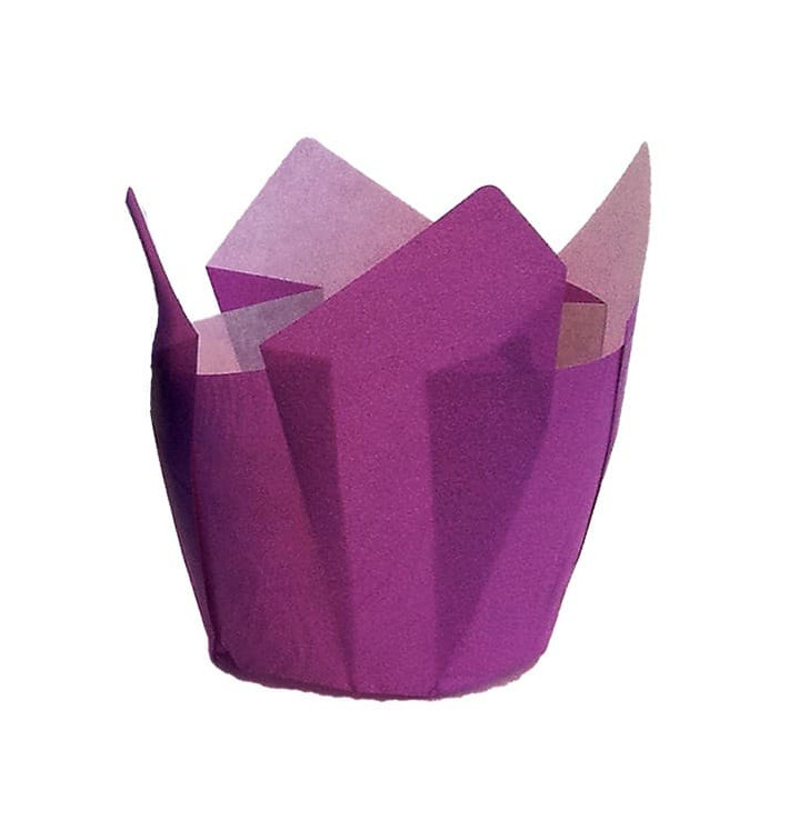 Cupcake Liner Tulip shape Violet Ø5x5/8cm (125 Units) Cupcake Liner Tulip shape Violet Ø5x5/8cm (125 Units)