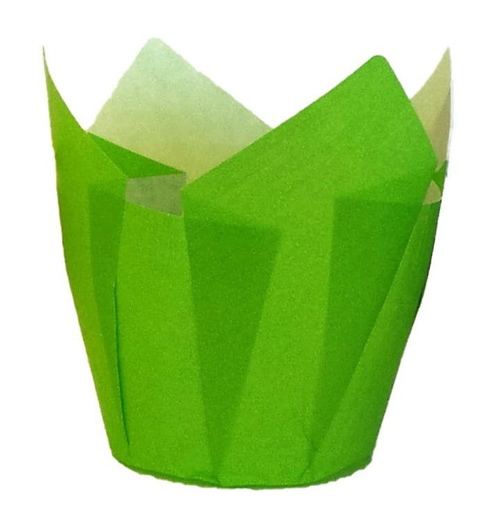 Cupcake Liner Tulip shape Green Ø5x5/8cm (125 Units) Cupcake Liner Tulip shape Green Ø5x5/8cm (125 Units)