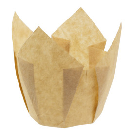 Cupcake Liner Tulip shape Nature Ø5x4,2/7,2cm (180 Units)