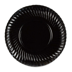 Paper Plate Round Shape Black 25cm (100 Units) 