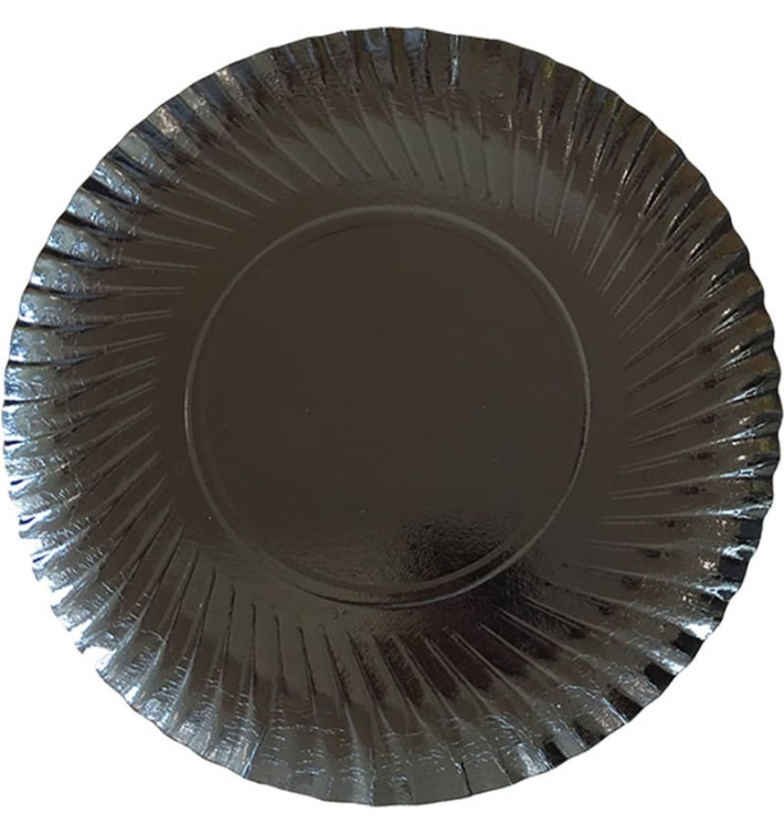 Paper Plate Round Shape Black 30cm 100 Units