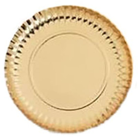 Paper Plate Round Shape Gold 16cm (100 Units)  