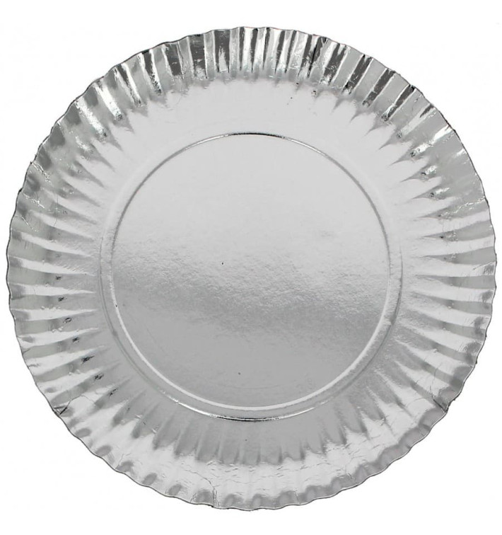 Paper Plate Round Shape Silver 38cm (50 Units) Paper Plate Round Shape Silver 38cm (50 Units)