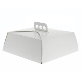 Paper Cake Box Square Shape White 24,5x24,5x10cm (100 Units)