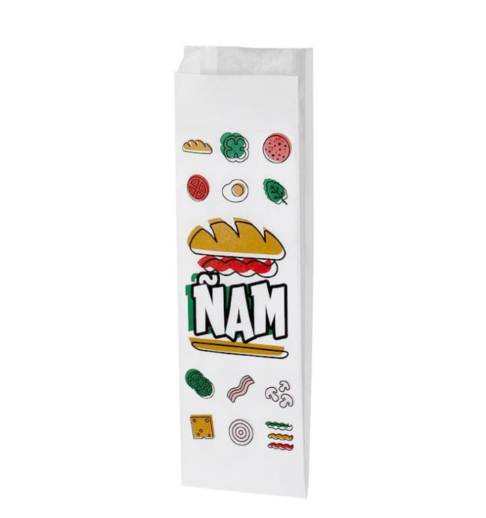 Paper Baguette Bag Grease-Proof Opened 9+5x32cm (1000 Units) Paper Baguette Bag Grease-Proof Opened 9+5x32cm (1000 Units)