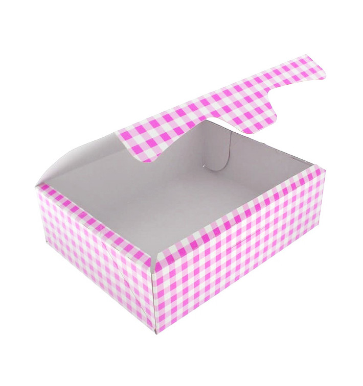 Paper Bakery Box Pink 20,4x15,8x6cm 1kg (20 Units) Paper Bakery Box Pink 20,4x15,8x6cm 1kg (20 Units)
