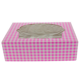Paper Cupcake Box 6 Slots Pink 24,3x16,5x7,5cm (100 Units)