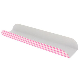 Paper Tray Waffle Opened Pink 30x6,1x3,2cm (100 Units) 