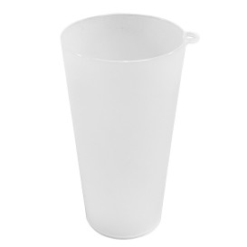 Plastic Cup with Ring PP Reusable Translucent 400ml (14 Units) 