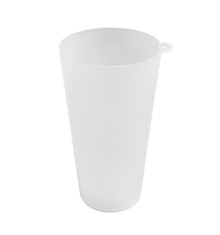 Plastic Cup with Ring PP Reusable Translucent 400ml (14 Units) Plastic Cup with Ring PP Reusable Translucent 400ml (14 Units)