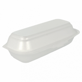 Foam Hot Dog Container White 2,10x1,05x0,64cm (500 Units)