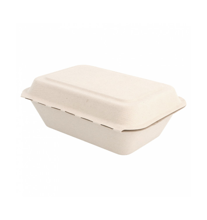 Sugarcane Hinged Container "Menu Box" 13,6x18,2x6,4cm (50 Units) Sugarcane Hinged Container "Menu Box" 13,6x18,2x6,4cm (50 Units)