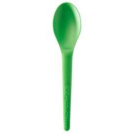 Cornstarch Spoon CPLA Compostable Green 15,0 cm (1.000 Units)