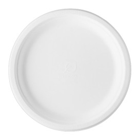 Sugarcane Plate Bagasse White Ø25,3 cm (50 Units) 