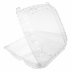 Plastic Hinged Deli Container OPS 3 Compartments "Clear Seal" 4070ml (200 Units)