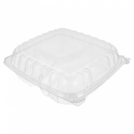 Plastic Hinged Deli Container OPS 3 Compartments "Clear Seal" 4070ml (100 Units)