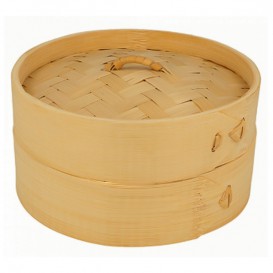 Bamboo Steamer with Lid Ø15x8cm (1 Unit) 