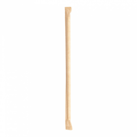 Paper Straw Straight White Wrapped With a Kraft Sleeve Ø0,6cm 21cm (250 Units)