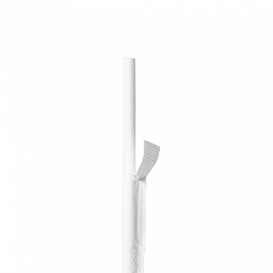 Paper Straw Straight White Wrapped With a White Sleeve Ø0,6cm 21cm (250 Units)