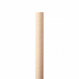Paper Straw Straight Kraft "Ice Drink" Ø0,8cm 14cm (250 Units)