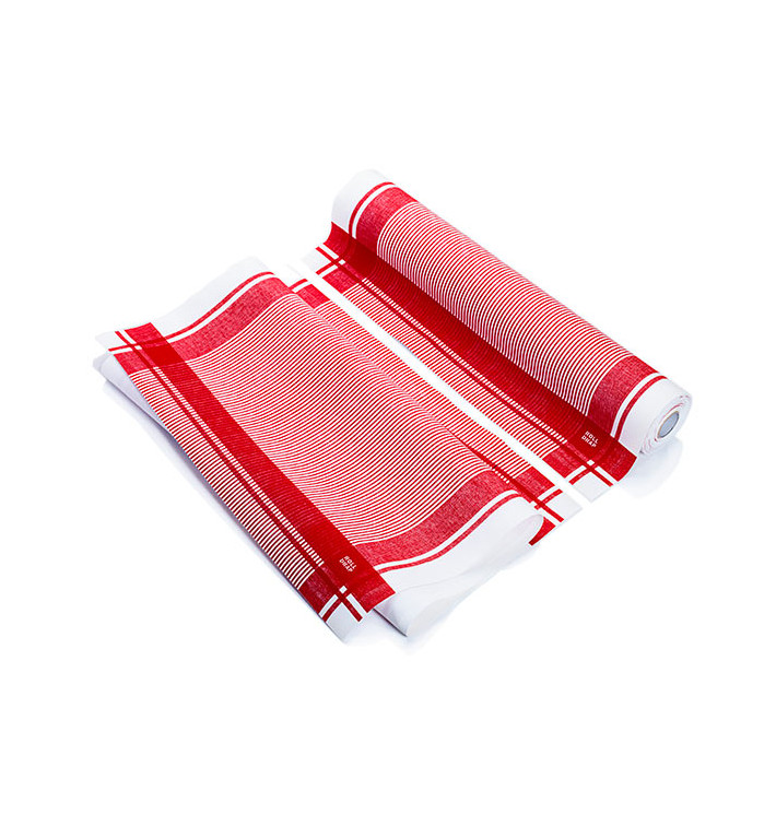Dishcloth Roll "Roll Drap" Vintage Red 40x64cm P40cm (200 Units) Dishcloth Roll "Roll Drap" Vintage Red 40x64cm P40cm (200 Units)