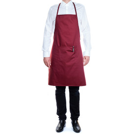 Serving apron bib and pocket Burgundy 75x90cm (1 Unit) 