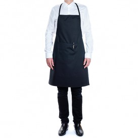Serving apron bib and pocket Black 75x90cm (20 Uts)