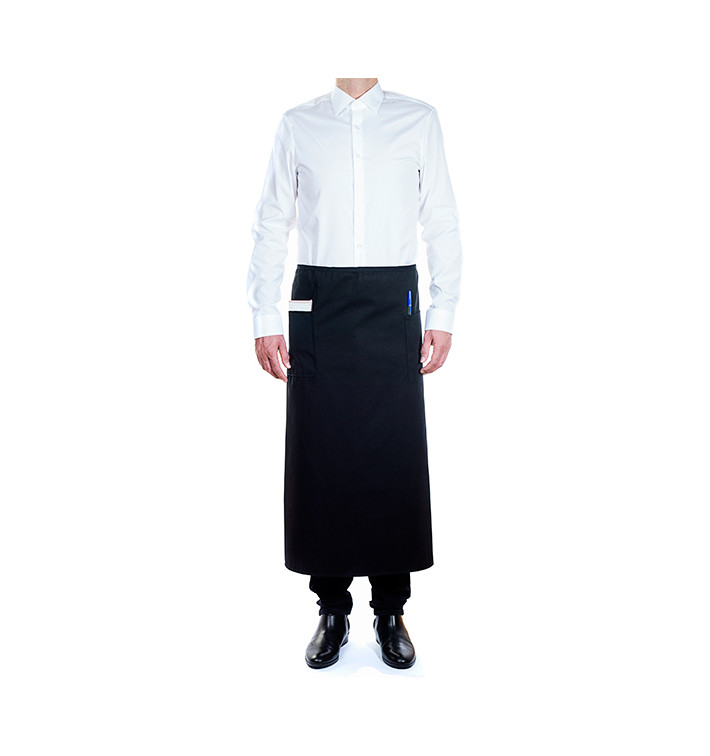 Serving French apron 2 pocket Black 90x110cm (1 Unit) Serving French apron 2 pocket Black 90x110cm (1 Unit)