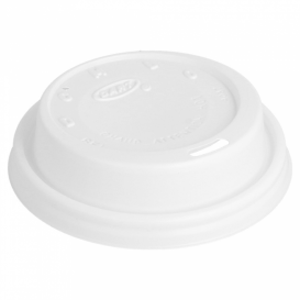 Plastic Lid PS "Cappuccino" White Ø8,1cm (1000 Units)