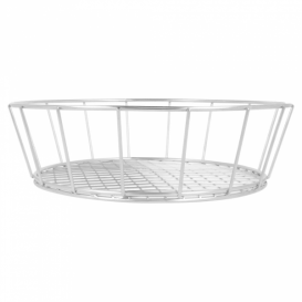 Basket Containers Steel Round Shape Silver Ø24,1x7cm (12 Units)