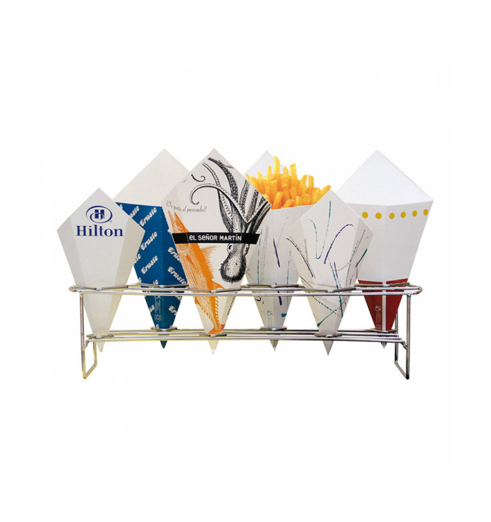 Serving Basket Containers 6 Cones Steel 45x14x10,8cm (1 Unit) Serving Basket Containers 6 Cones Steel 45x14x10,8cm (1 Unit)