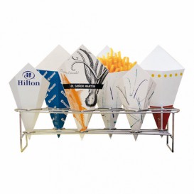 Serving Basket Containers 6 Cones Steel 45x14x10,8cm (16 Units)