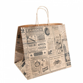 Paper Bag with Handles Kraft "Times" 80g 26+14x32cm (250 Units)