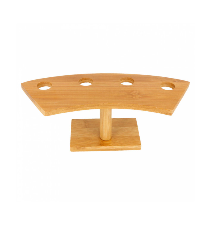 Bamboo Serving Cone Holder 4 slots (1 Unit) Bamboo Serving Cone Holder 4 slots (1 Unit)