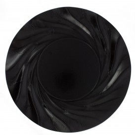 Paper Plate Round Shape Black "Acuario" 35cm (100 Units)