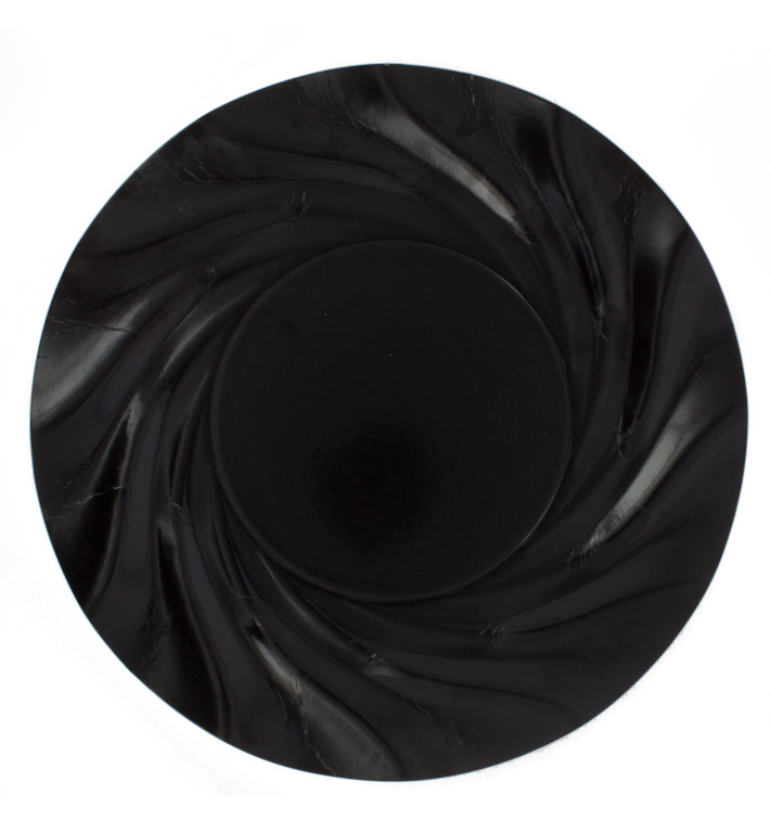 Paper Plate Round Shape Black "Acuario" 35cm (100 Units) Paper Plate Round Shape Black "Acuario" 35cm (100 Units)