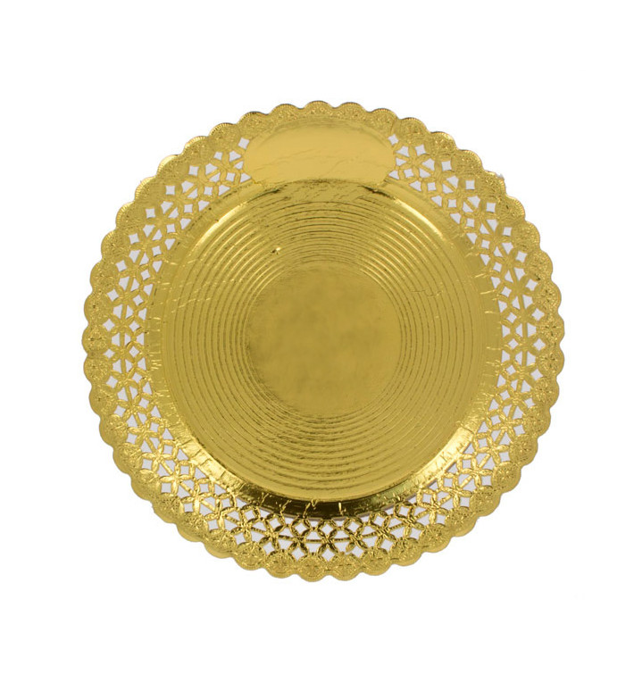 Paper Plate Round Shape Doilie Gold 35cm (100 Units) Paper Plate Round Shape Doilie Gold 35cm (100 Units)