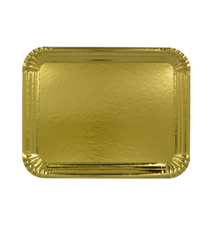 Paper Tray Rectangular shape Gold 12x19 cm (100 Units) 