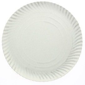 Paper Plate Round Shape White 38cm (50 Units) 