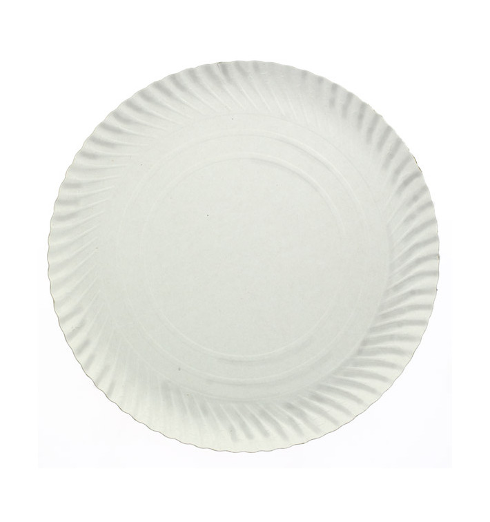 Paper Plate Round Shape White 38cm (250 Units)