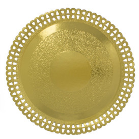 Paper Plate Round Shape Doilie Gold 2,90cm (50 Units) 