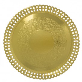 Paper Plate Round Shape Doilie Gold 3,10cm (50 Units) 