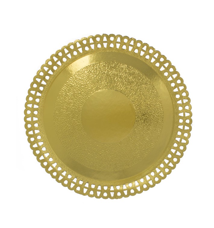 Paper Plate Round Shape Doilie Gold 3,10cm (200 Units)