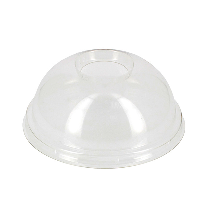Plastic Dome Lid with Hole Ø9,5cm for PLA and PET Cups 265, 364, 425 and 550ml (100 Units) Plastic Dome Lid with Hole Ø9,5cm for PLA and PET Cups 265, 364, 425 and 550ml (100 Units)